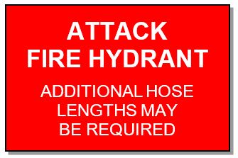 Attack fire hydrant signage