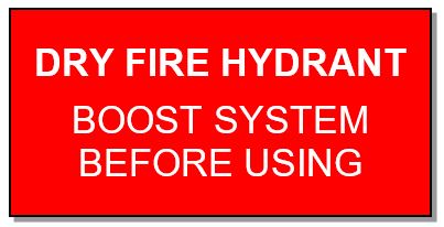 Dry fire hydrant signage
